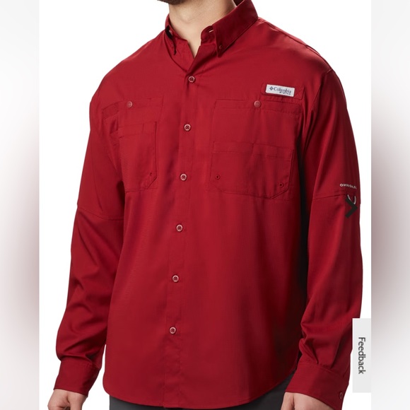 Men’s Columbia Tamiami II Long Sleeve Fishing Shirt NWT- Maroon/Beet color - Picture 4 of 4